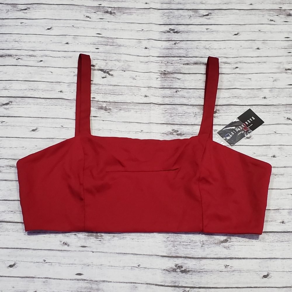 5/$25 Fashion Nova Crop Top Large Maroon